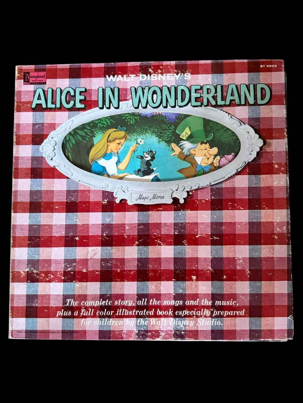 Vintage 1960 Walt Disney's Alice in Wonderland Disneyland Record and Book Set ST